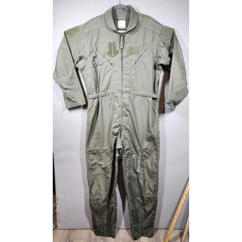 US Military CWU-27/P Flight Suit Men's 48L Sage Green Fire Resistant Nomex